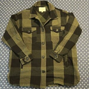 Lucky Brand Plaid Heavy Flannel Shirt Sz M